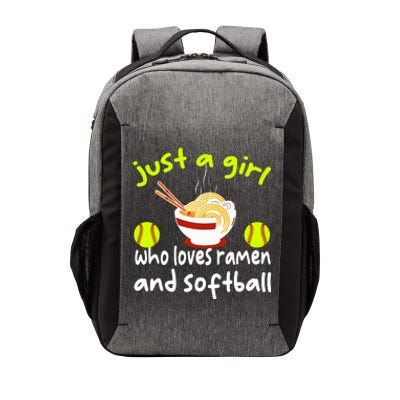 Just A Girl Who Loves Ramen And Softball Funny Softball Love Vector Backpack