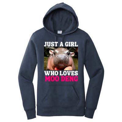 Just A Girl Who Loves Moo Deng Cute Baby Hippo Gift Women's Pullover Hoodie