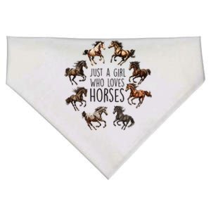 Just A Girl Who Loves Horses Horse Breeds Horseback Riding USA-Made Doggie Bandana