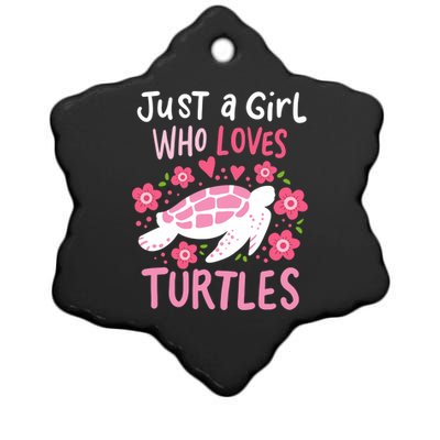 Just A Girl Who Loves Turtles Turtle Gift Ceramic Star Ornament