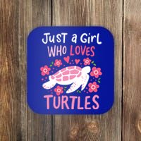 Just A Girl Who Loves Turtles Turtle Gift Coaster