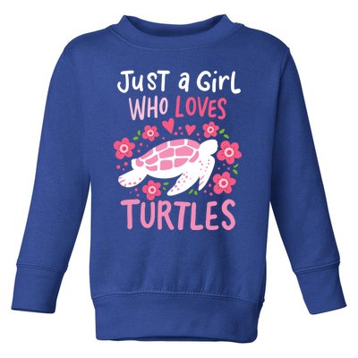 Just A Girl Who Loves Turtles Turtle Gift Toddler Sweatshirt