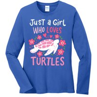 Just A Girl Who Loves Turtles Turtle Gift Ladies Long Sleeve Shirt