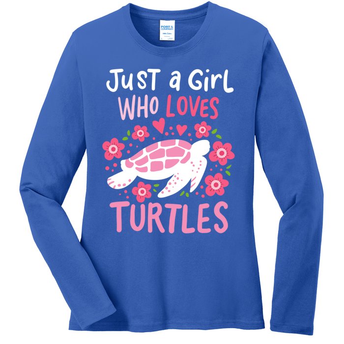 Just A Girl Who Loves Turtles Turtle Gift Ladies Long Sleeve Shirt