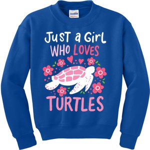 Just A Girl Who Loves Turtles Turtle Gift Kids Sweatshirt