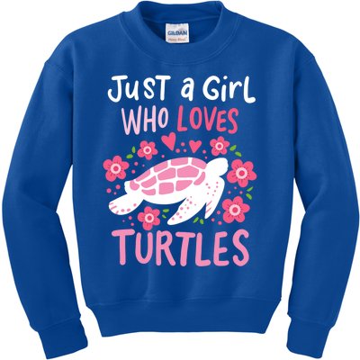 Just A Girl Who Loves Turtles Turtle Gift Kids Sweatshirt