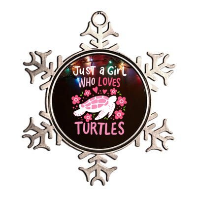 Just A Girl Who Loves Turtles Turtle Gift Metallic Star Ornament