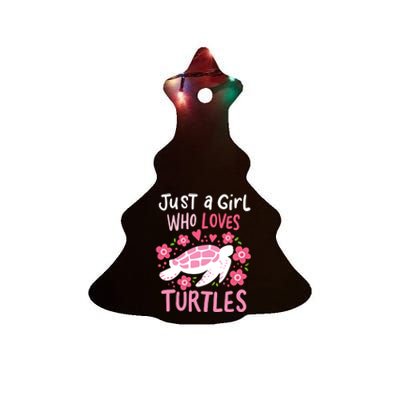 Just A Girl Who Loves Turtles Turtle Gift Ceramic Tree Ornament