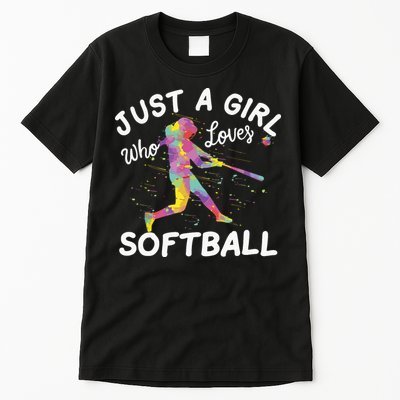 Just A Girl Who Loves Softball Tall T-Shirt