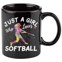 Just A Girl Who Loves Softball 11oz C Handle Ceramic Mug