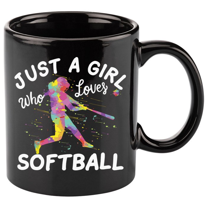 Just A Girl Who Loves Softball 11oz C Handle Ceramic Mug