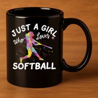Just A Girl Who Loves Softball 11oz C Handle Ceramic Mug