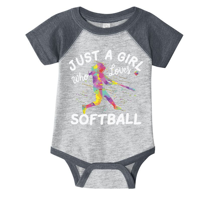 Just A Girl Who Loves Softball Infant Baby Jersey Bodysuit