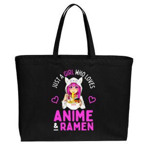 Just A Girl Who Loves Anime And Ramen Bowl Japanese Cotton Canvas Jumbo Tote