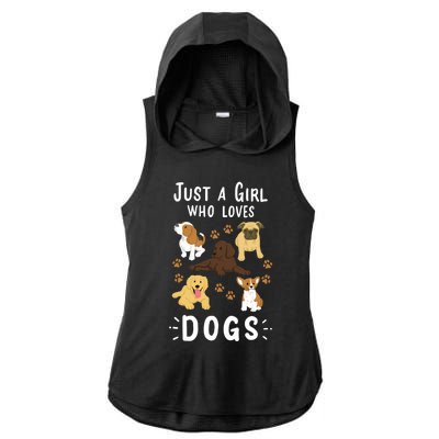 Just A Girl Who Loves Dogs Dog Lover Gift For Girls Gift Ladies PosiCharge Tri-Blend Wicking Draft Hoodie Tank