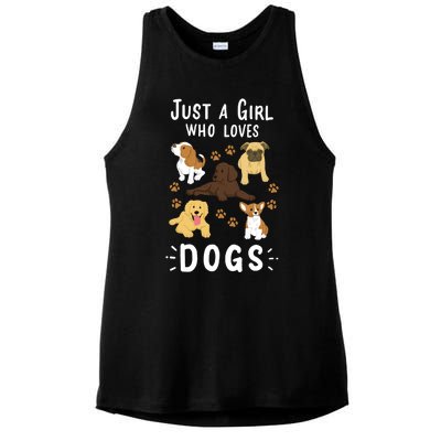 Just A Girl Who Loves Dogs Dog Lover Gift For Girls Gift Ladies PosiCharge Tri-Blend Wicking Tank