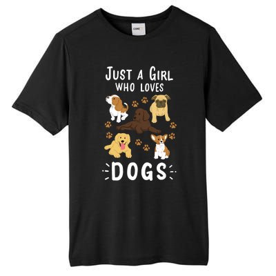 Just A Girl Who Loves Dogs Dog Lover Gift For Girls Gift Tall Fusion ChromaSoft Performance T-Shirt