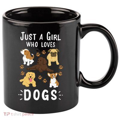 Just A Girl Who Loves Dogs Dog Lover Gift For Girls Gift 11oz C Handle Ceramic Mug