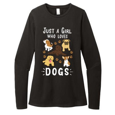 Just A Girl Who Loves Dogs Dog Lover Gift For Girls Gift Womens CVC Long Sleeve Shirt