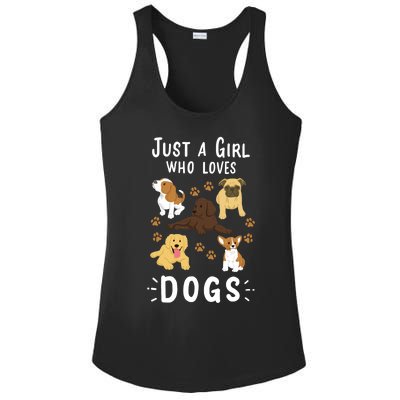 Just A Girl Who Loves Dogs Dog Lover Gift For Girls Gift Ladies PosiCharge Competitor Racerback Tank