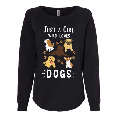 Just A Girl Who Loves Dogs Dog Lover Gift For Girls Gift Womens California Wash Sweatshirt