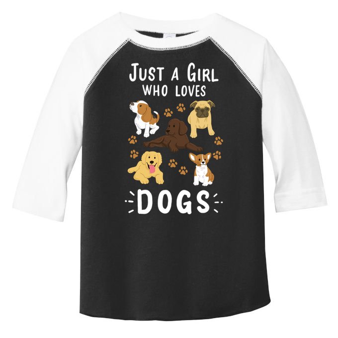 Just A Girl Who Loves Dogs Dog Lover Gift For Girls Gift Toddler Fine Jersey T-Shirt