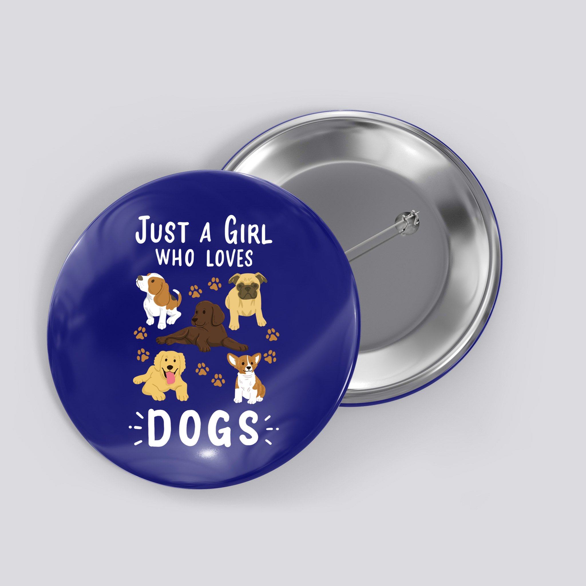 Just A Girl Who Loves Dogs Dog Lover Gift For Girls Gift Button