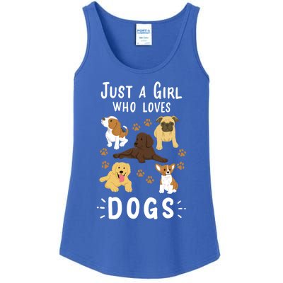 Just A Girl Who Loves Dogs Dog Lover Gift For Girls Gift Ladies Essential Tank