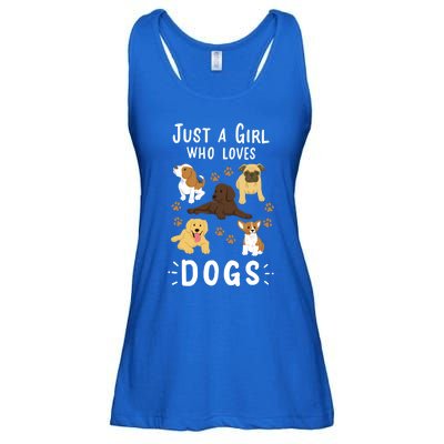 Just A Girl Who Loves Dogs Dog Lover Gift For Girls Gift Ladies Essential Flowy Tank