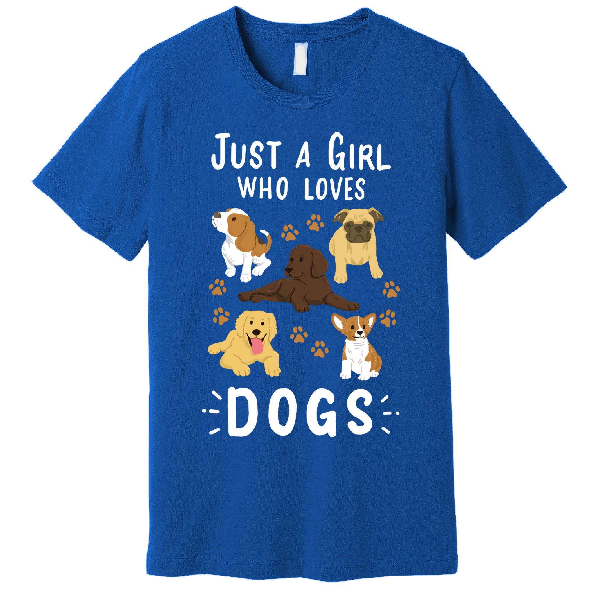 Just A Girl Who Loves Dogs Dog Lover Gift For Girls Gift Premium T-Shirt