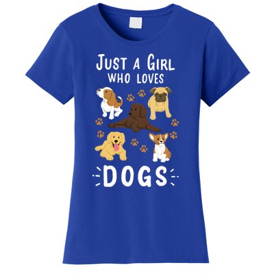 Just A Girl Who Loves Dogs Dog Lover Gift For Girls Gift Women's T-Shirt