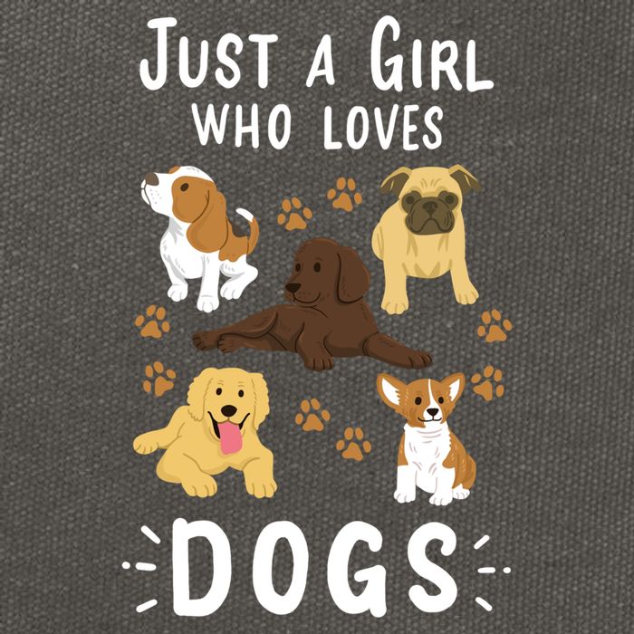 Just A Girl Who Loves Dogs Dog Lover Gift For Girls Gift Cotton Canvas Backpack