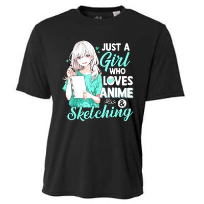 Just A Girl Who Loves Anime & Sketching Otaku Anime Costume Cooling Performance Crew T-Shirt