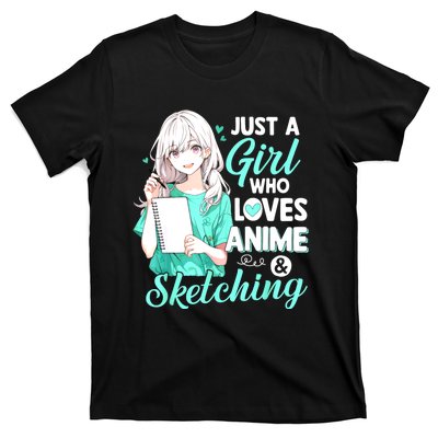 Just A Girl Who Loves Anime & Sketching Otaku Anime Costume T-Shirt