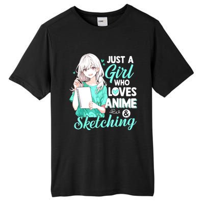 Just A Girl Who Loves Anime & Sketching Otaku Anime Costume Tall Fusion ChromaSoft Performance T-Shirt