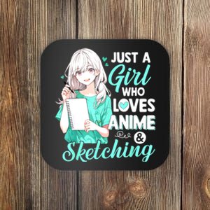 Just A Girl Who Loves Anime & Sketching Otaku Anime Costume Coaster