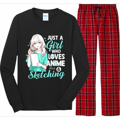 Just A Girl Who Loves Anime & Sketching Otaku Anime Costume Long Sleeve Pajama Set