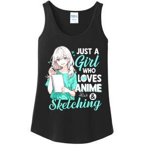 Just A Girl Who Loves Anime & Sketching Otaku Anime Costume Ladies Essential Tank