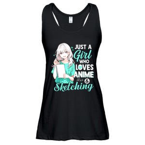 Just A Girl Who Loves Anime & Sketching Otaku Anime Costume Ladies Essential Flowy Tank