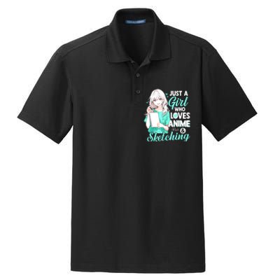 Just A Girl Who Loves Anime & Sketching Otaku Anime Costume Dry Zone Grid Polo