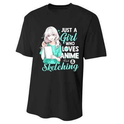 Just A Girl Who Loves Anime & Sketching Otaku Anime Costume Performance Sprint T-Shirt