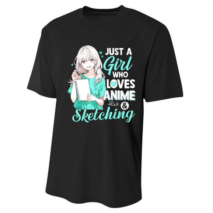 Just A Girl Who Loves Anime & Sketching Otaku Anime Costume Performance Sprint T-Shirt