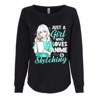 Just A Girl Who Loves Anime & Sketching Otaku Anime Costume Womens California Wash Sweatshirt