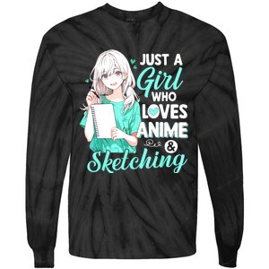 Just A Girl Who Loves Anime & Sketching Otaku Anime Costume Tie-Dye Long Sleeve Shirt