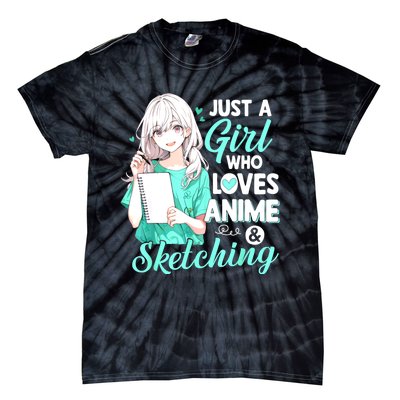 Just A Girl Who Loves Anime & Sketching Otaku Anime Costume Tie-Dye T-Shirt