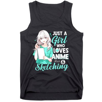 Just A Girl Who Loves Anime & Sketching Otaku Anime Costume Tank Top