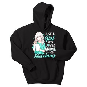 Just A Girl Who Loves Anime & Sketching Otaku Anime Costume Kids Hoodie