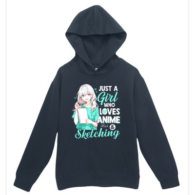 Just A Girl Who Loves Anime & Sketching Otaku Anime Costume Urban Pullover Hoodie