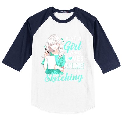 Just A Girl Who Loves Anime & Sketching Otaku Anime Costume Baseball Sleeve Shirt