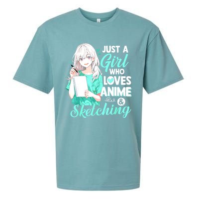 Just A Girl Who Loves Anime & Sketching Otaku Anime Costume Sueded Cloud Jersey T-Shirt